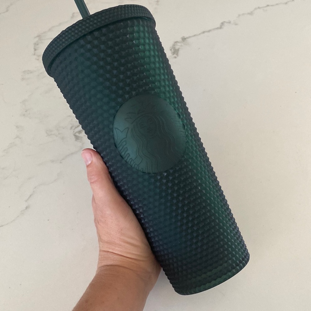 Matte black studded cold drink tumbler 24oz.